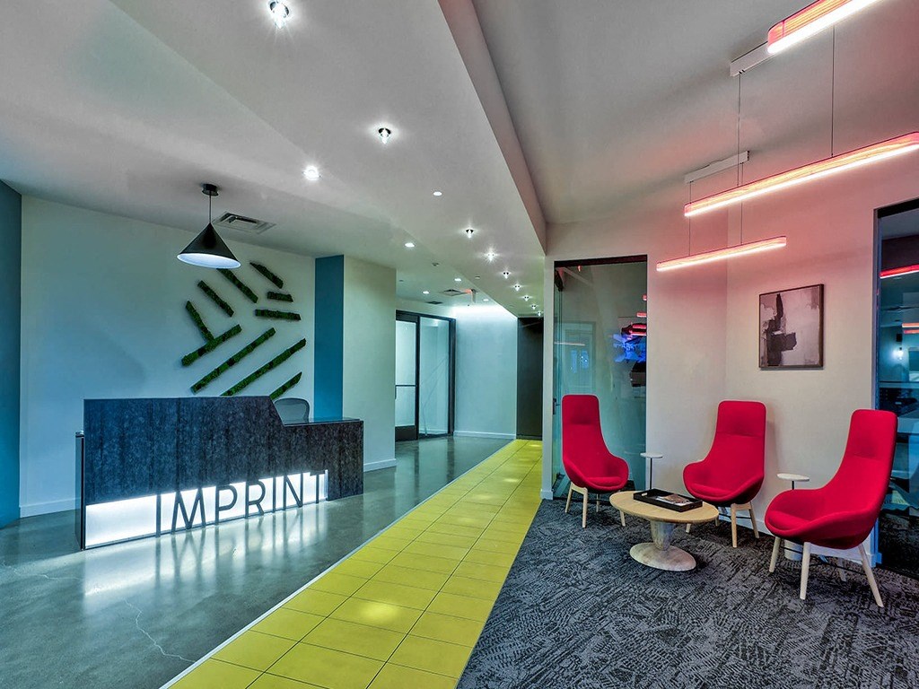 the lobby or reception area of the office building